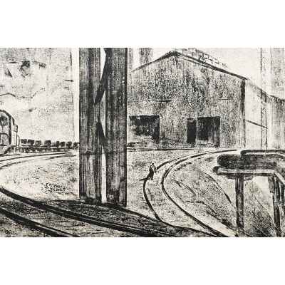 Новиченко В. А. офорт Дорога на Шихтовый сер. 1960х гг. 50,7x69,5 см.  середина 1960-х гг