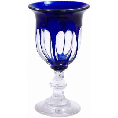 Рюмка ярко синего цвета Богемия Конец XIX века