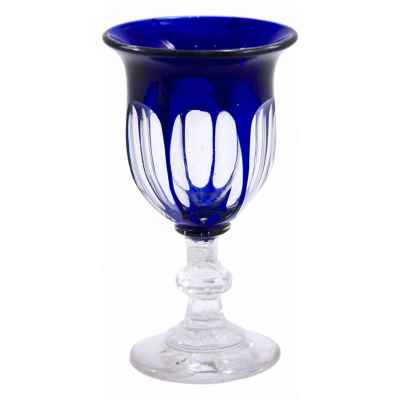 Рюмка ярко синего цвета Богемия Конец XIX века