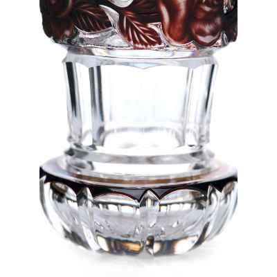 Стакан «ранфбехер» с бордовыми цветами Богемия XX век