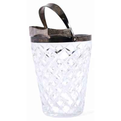 Ведерко для льда серебрение, хрусталь, Европа пер. пол. ХХ в. Н-14,8 см. Западная Европа первая половина XX века