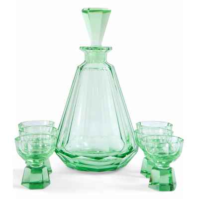 Набор для алкогольных напитков в стиле Ар-деко. Богемия 1930