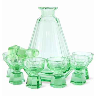 Набор для алкогольных напитков в стиле Ар-деко. Богемия 1930