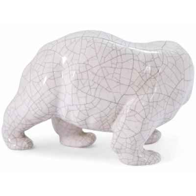 Скульптура Медведь фаянс, Керамос (Keramos) Австрия сер. ХХ в. Н-12 см. Австрия 1930 гг