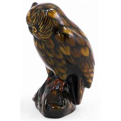 Скульптура Сова фаянс, Керамос (Keramos) Австрия сер. ХХ в. Н-10 см. Вена Вторая половина XX века