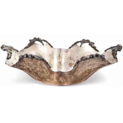 Сухарница латунь, серебрение, Англия кон. XIX - нач. XX в. D-25,2 см. Англия конец XIX—началоXX вв