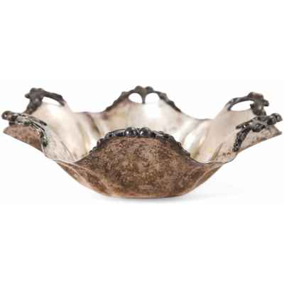 Сухарница латунь, серебрение, Англия кон. XIX - нач. XX в. D-25,2 см. Англия конец XIX—началоXX вв