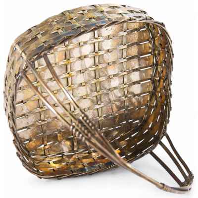 Сухарница Корзинка латунь, серебрение Rust & Hetzel Австро-Венгрия нач. ХХ в. 20x24 см. Австро-Венгрия 1920-е гг