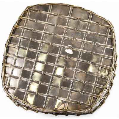 Сухарница Корзинка латунь, серебрение Rust & Hetzel Австро-Венгрия нач. ХХ в. 20x24 см. Австро-Венгрия 1920-е гг