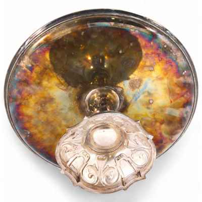 Ваза для фруктов серебрение, WMF Германия нач. ХХ в. 14,2x29,2 см. Берндорф, Австрия последняя четверть XIX— первая четверть XX вв