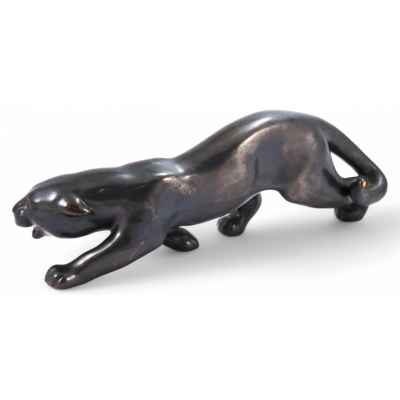 Скульптура Крадущаяся пантера ар-деко керамика, Европа 1920-30-е гг. 30х10,5 см. Европа 1920-1930 гг