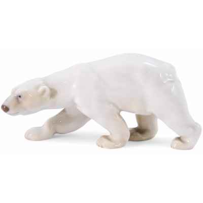 Скульптура Белый медведь фарфор, Бинг и Грендаль (Bing & Grondahl) Дания 1970-83 гг. 13х6 см. Копенгаген, Дания 1970-1983 гг