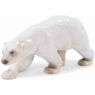 Скульптура Белый медведь фарфор, Бинг и Грендаль (Bing & Grondahl) Дания 1970-83 гг. 13х6 см. Копенгаген, Дания 1970-1983 гг