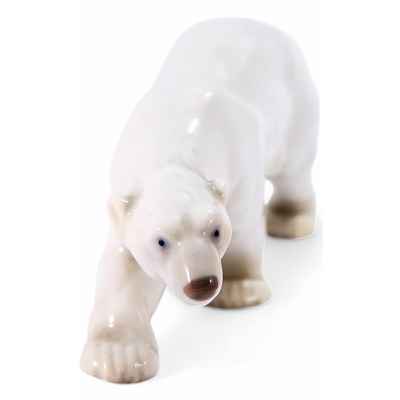 Скульптура Белый медведь фарфор, Бинг и Грендаль (Bing & Grondahl) Дания 1970-83 гг. 13х6 см. Копенгаген, Дания 1970-1983 гг