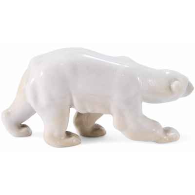Скульптура Белый медведь фарфор, Бинг и Грендаль (Bing & Grondahl) Дания 1970-83 гг. 13х6 см. Копенгаген, Дания 1970-1983 гг