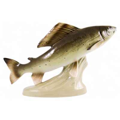 Скульптура Форель фаянс, Royal Dux Чехословакия 1946-90 гг. 34х21 см. Чехословакия 1946-1990 гг