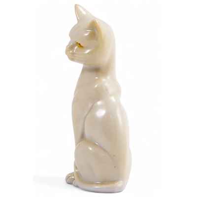 Скульптура Фарфоровая Белая кошка фарфор, Европа ХХ в. Н-15 см. Германия вторая половина ХХ века