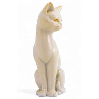 Скульптура Фарфоровая Белая кошка фарфор, Европа ХХ в. Н-15 см. Германия вторая половина ХХ века