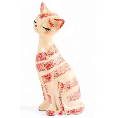 Скульптура Полосатая кошка фаянс, Европа ХХ в. H-19 см. Германия Вторая половина XX века