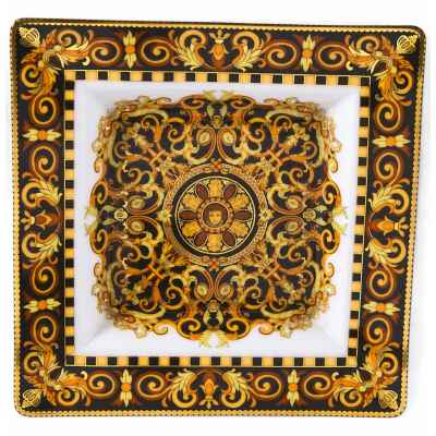 Квадратный лоток Барокко фарфор, Розенталь (Rosenthal х Versace) Германия L-13,2 см. Розенталь-Версаче. Розенталь, Германия после 1993 г