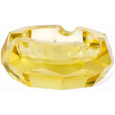 Пепельница из жёлтого стекла Богемия 1930 гг