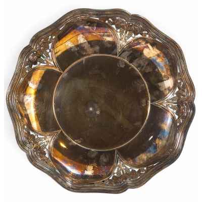 Ваза для фруктов Виноград сереберние WMF Германия нач. ХХ в. 4,5x25,5 см. Европа Начало XX века