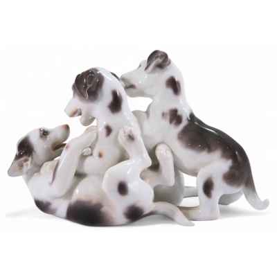 Статуэтка Резвящиеся щенки фарфор, Bing & Grondahl Дания 1920-30-е гг. 20х12,5 см. Копенгаген, Дания. фабрика Bing - Gröndahl 1920-30 гг