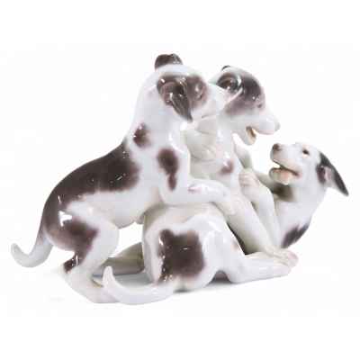 Статуэтка Резвящиеся щенки фарфор, Bing & Grondahl Дания 1920-30-е гг. 20х12,5 см. Копенгаген, Дания. фабрика Bing - Gröndahl 1920-30 гг