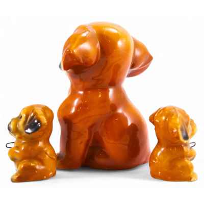 Скульптурная группа Щенки керамика, Европа кон. ХХ в. H-12,5 и 5,8 см Европа ХХ век
