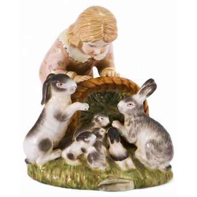 Скульптура «Девочка с кроликами» Германия. XX век