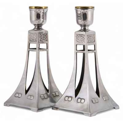 Парные  медные подсвечники Европа начало ХХ века