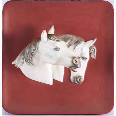 Панно «Лошади» Ausführung Keramikwerkstätte Thomasch-Sierndorf 1950-70 гг