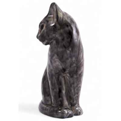 Скульптура Серая кошка керамика, Gmundner Keramik Австрия 1920-30-е гг. Н-18,5 см. Австрия 1920-1930 гг