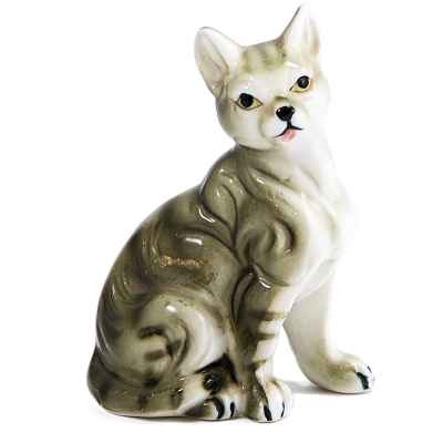 Скульптура Полосатый кот фарфор, Европа H-8,6 см. Европа XX век