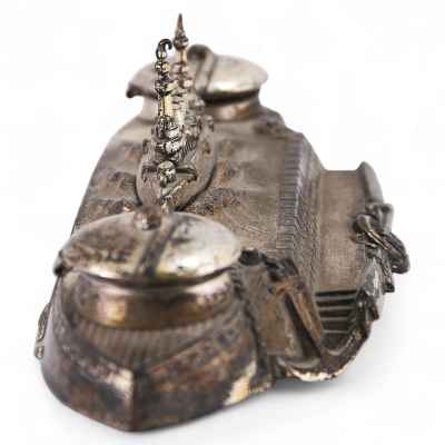 Письменный прибор «Броненосец» серебрение, Франция нач. 20 в Франция Начало XX века