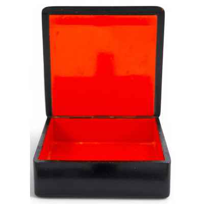 Лаковая миниатюра шкатулка Руслан и Людмила худ. В. Пономарев Мстера СССР 14,2x14 см. Метера Середина XX века