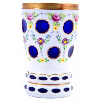 Стакан ранфбехер многослойное стекло, эмали Богемия пер. пол. XX в. Н-14,5 см. Богемия первая половина XX века