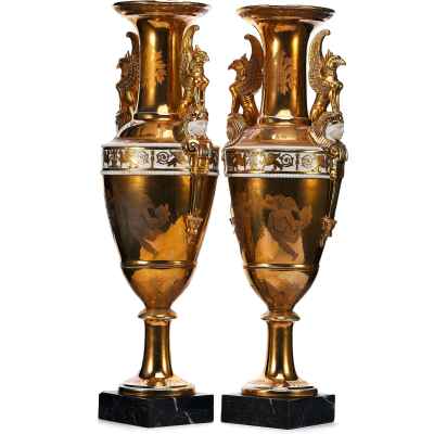 Парные вазы Пейзаж Европа 1-ая четверть  XX века