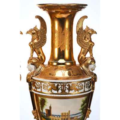 Парные вазы Пейзаж Европа 1-ая четверть  XX века