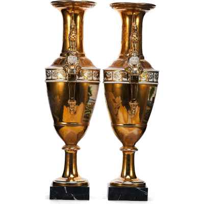 Парные вазы Пейзаж Европа 1-ая четверть  XX века