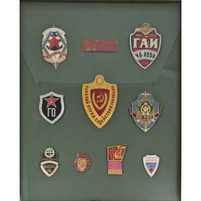 Панно должностные и служебные знаки СССР 46,8x39 см. СССР 1970-1990 гг