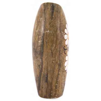 Ваза Ромашки мрамор с флорентийской мозаикой, СССР 1960-70е гг. 5,5х17 см. СССР 1960-1970 гг