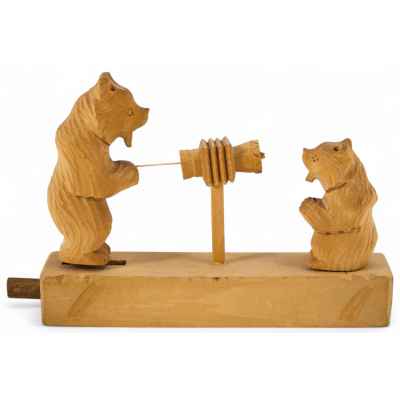 Деревянная подвижная игрушка Хитрый фотограф Богородское 1970-80 гг. 10,8x19,8 см. Село Богородское 1978