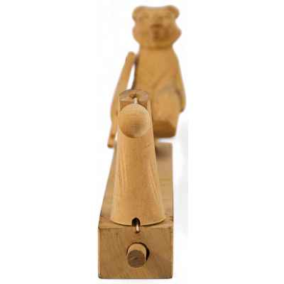 Деревянная подвижная игрушка Стрельба по мишени Богородское 1970-80 гг. 10,8x19,8 см. Село Богородское 1970 —80 гг