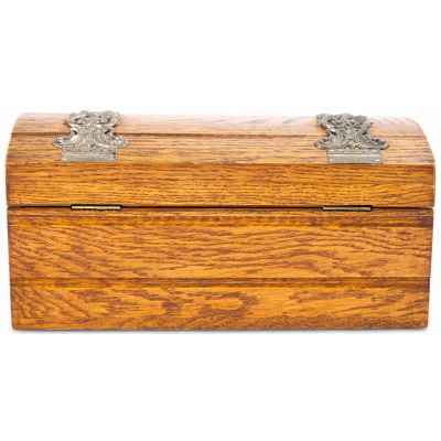 Сундучок с накладками в стиле нео-рококо дерево, Европа сер. ХХ в. 13,2x27x16,7 см. Европа Середина XX века