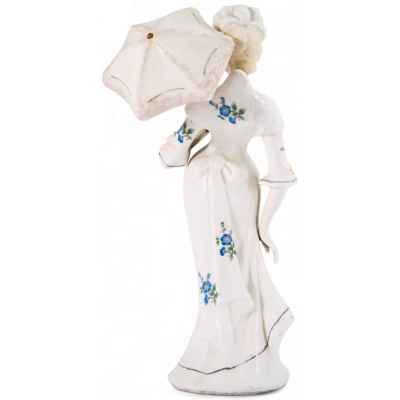 Статуэтка Дама с зонтом фарфор, дерево, Китай пер. пол. XХ в. Н-23,5 см. Китай 1-ая половина XХ века