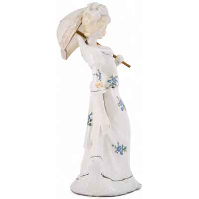 Статуэтка Дама с зонтом фарфор, дерево, Китай пер. пол. XХ в. Н-23,5 см. Китай 1-ая половина XХ века