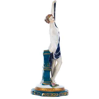 Скульптура Обнаженная фарфор, Е.&А. Müller Германия 1890-1927 гг. Н- 27,8 см. Рудольштадт 1890-1927 гг