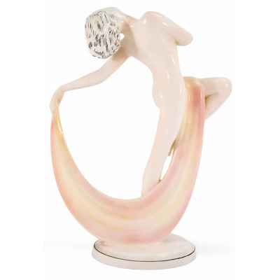 Скульптура Танцовщица фаянс, Хертвиг (Hertwig & Со.) ГДР 1950 гг. Н-28,5 см. Кацухетте, Германия 1950 гг