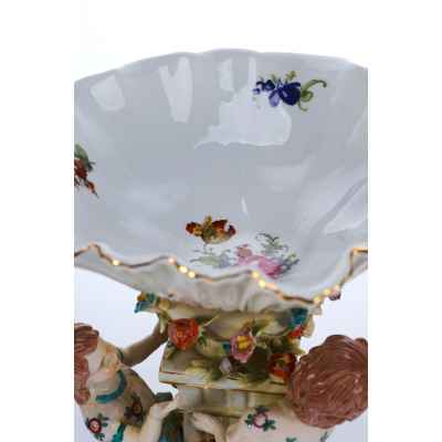 Ваза для фруктов Игра, фарфор роспись Н- 25,7 см. Германия. XX век